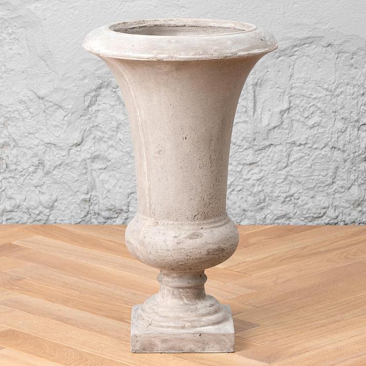 Кашпо из композитной глины песочного цвета Fibre Clay Vase Sand Color