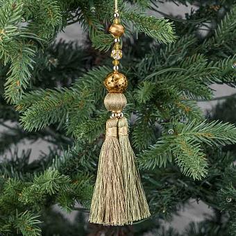 Beads Pendant With Tassel Gold Green 19 cm