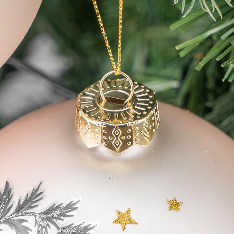 Набор из трёх ёлочных шаров Лесные жители Set Of 3 Glass Silvis Mice And Woods Balls Cream/Green 12 cm