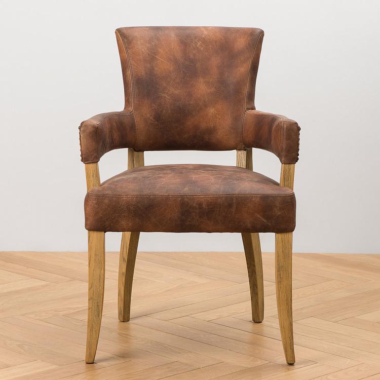 Стул Ньюпорт с подлокотниками, светлые ножки Newport Dining Chair, Oak Brown