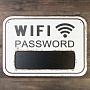 Табличка Panneau En Bois Wifi Password Fond Blanc/Noir
