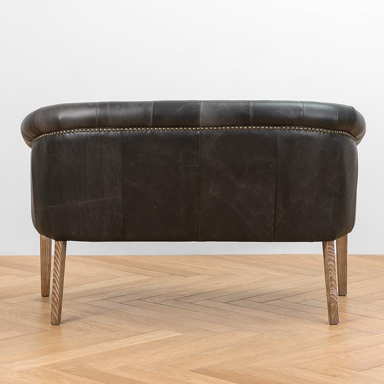 Двухместный кожаный диван Маршал, песочные ножки Marshall 2 Seater, Oak Sandwashed Leather