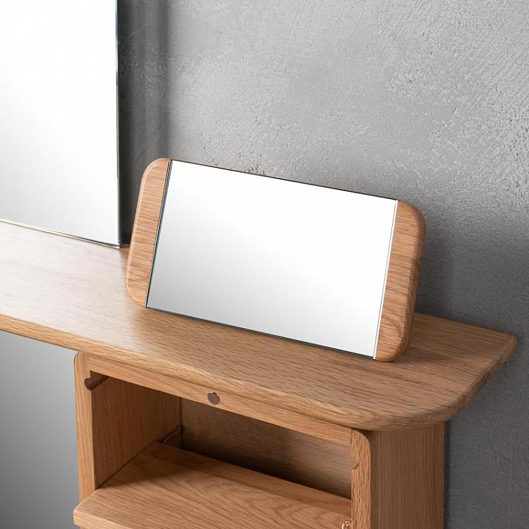 Настенное зеркало с полкой и ящиком Ещё один взгляд, светлый дуб One More Look Mirror Stand, Oak