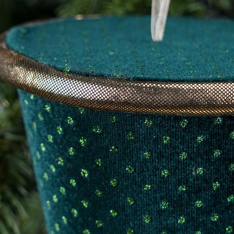 Ёлочная игрушка Золотисто-зелёный цилиндр Cylinder Green Gold