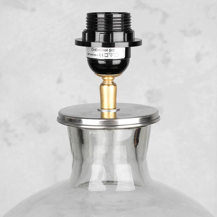 Настольная лампа Бутыль с абажуром цвета Винтаж на золоте Table Lamp Bottle In Clear Glass With Shade Vintage Way On Gold