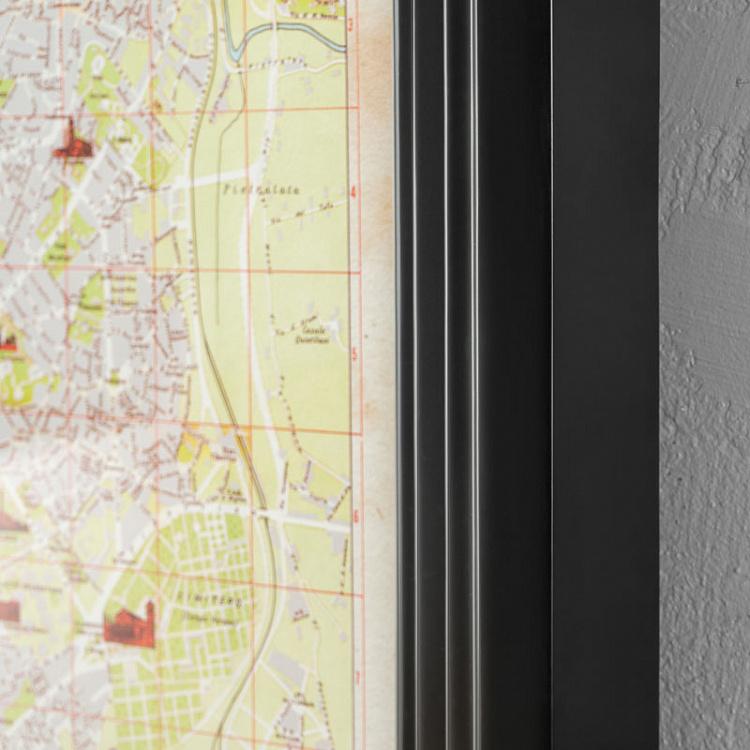 Картина-принт Карта Рима, чёрная рама Classic Map Rome, Black Wood