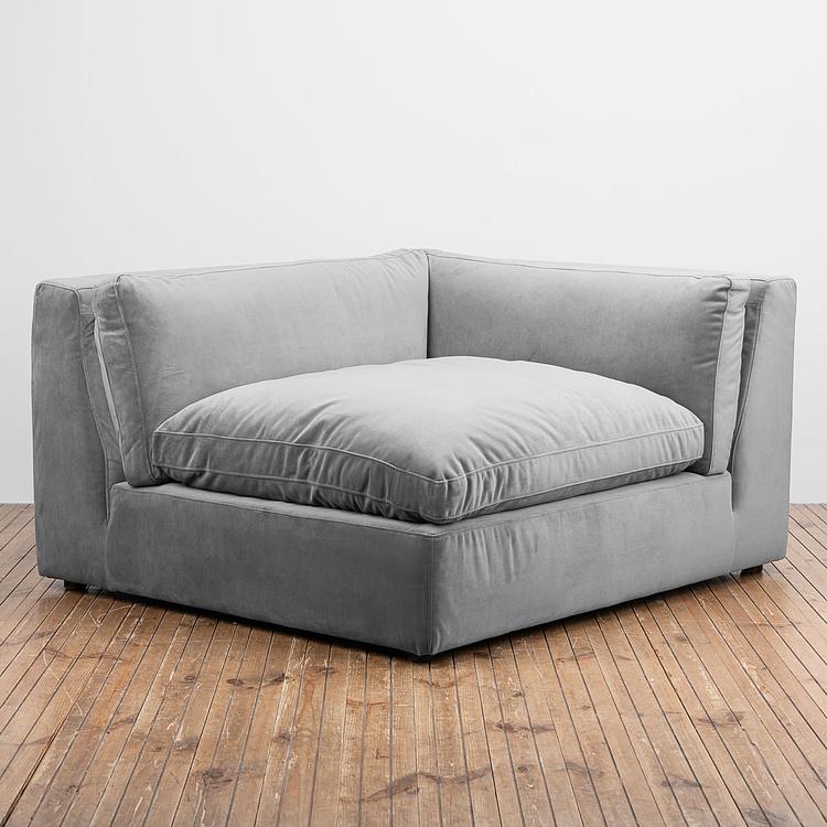 Угловой модульный бархатный диван Зенна 2, S Zenna Group Small 2 Velvet