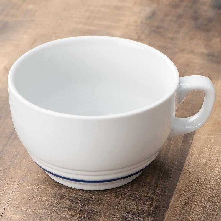 Чашка и блюдце для завтрака Синяя полоска Filo Blue Breakfast Cup And Saucer