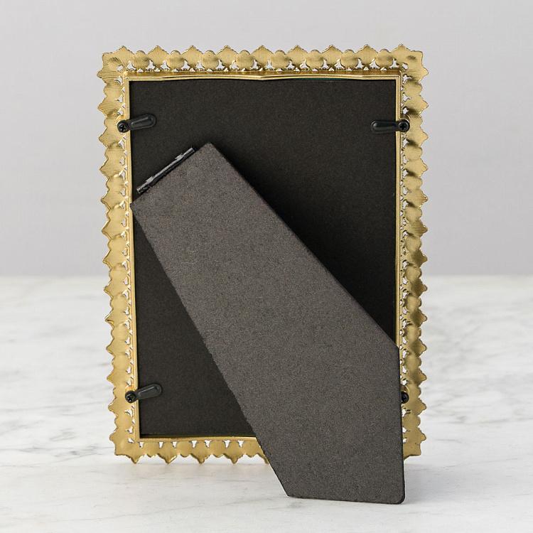 Золотистая цветочная прямоугольная рамка для фото Golden Flowery Rectangular Photo Frame