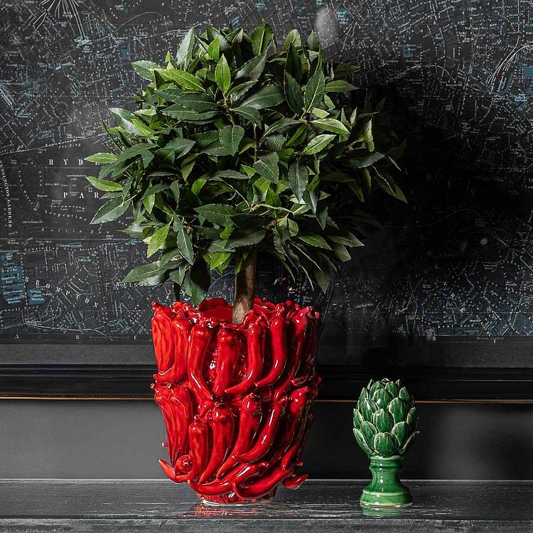 Красная ваза Перцы Чили, L Chili Bordeaux Red Vase Large