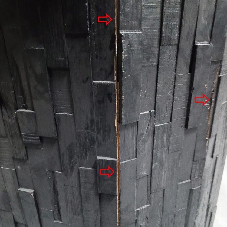 Угольно-чёрная стеновая панель из тика дисконт15 Teak Brick Panel Blackstone Finished discount15