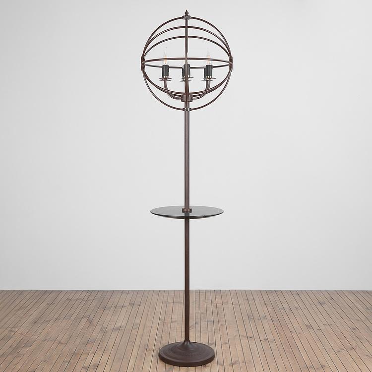 Торшер со столиком из мрамора и гироскопом Gyro Floor Lamp With Tray