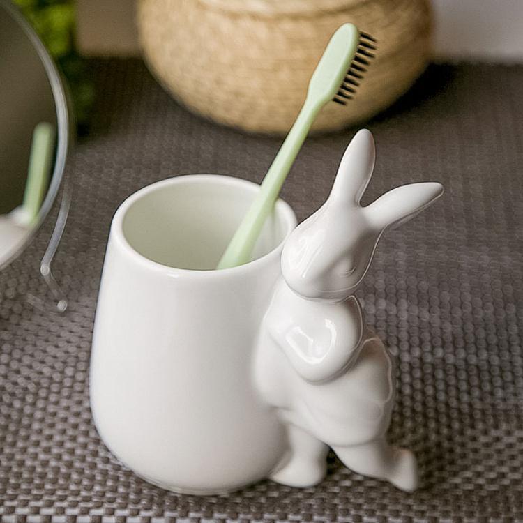 Стакан для зубных щёток с кроликом 2 Rabbit Toothbrushes Glass 2