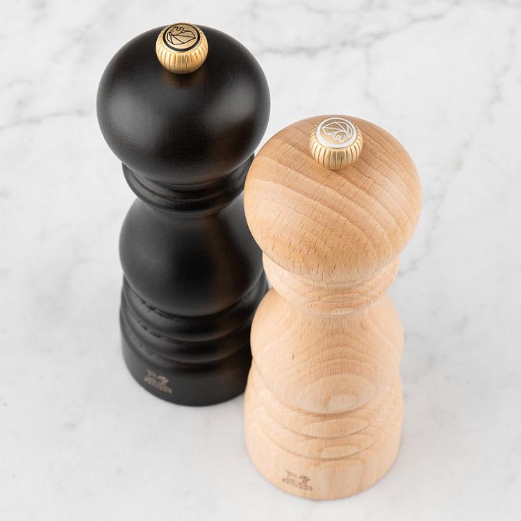Набор из мельниц для соли и перца Париж, шоколад и светлое дерево Set Of 2 Paris Pepper Salt Mills Chocolate/Natural Wood