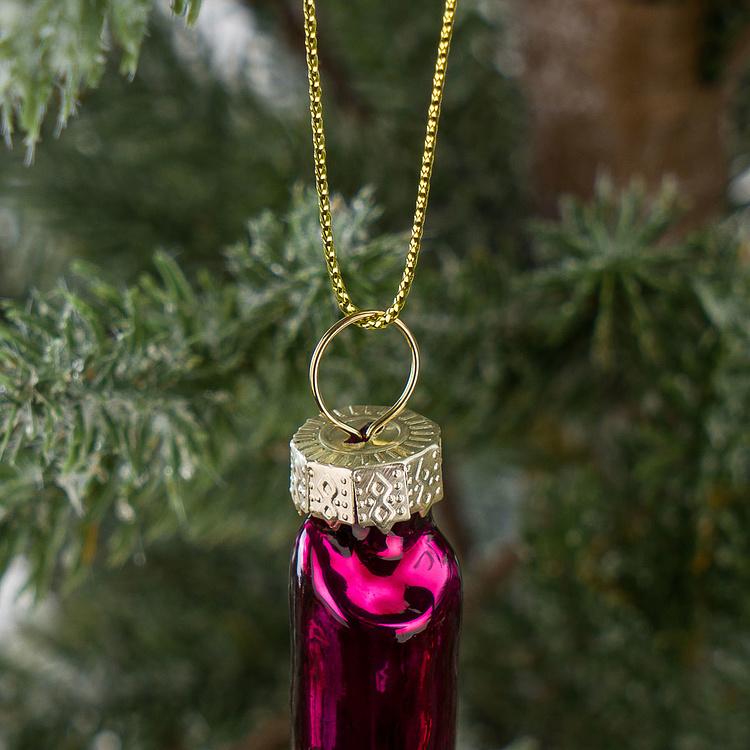 Набор из двух ёлочных игрушек Губные помады Set Of 2 Glass Lipsticks Gold Pink Black 11 cm