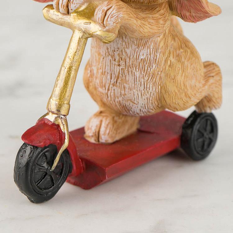 Статуэтка Весёлый кролик на самокате Cute Xmas Rabbit On Scooter 11 cm