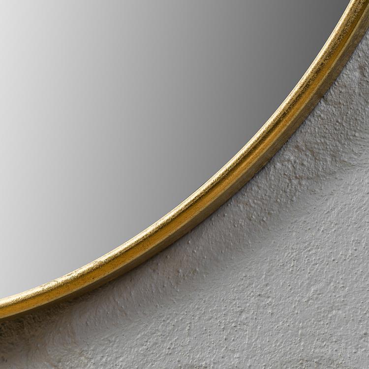 Круглое зеркало с украшением из золотистых листьев Wall Mirror With Leaf Decor