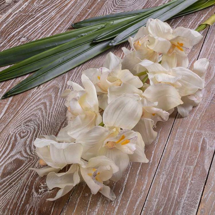 Искусственная Орхидея Цимбидиум белая Orchidee Cymbidium White 80 cm