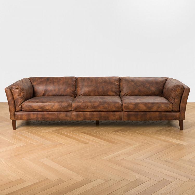 Четырёхместный диван Верона, тёмные ножки Verona 4 Seater, Oak Dark Brown