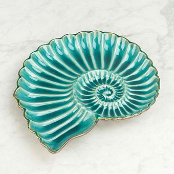 Aqua Round Shell Dish Large