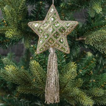 Pendant Star Silver Green 20 cm