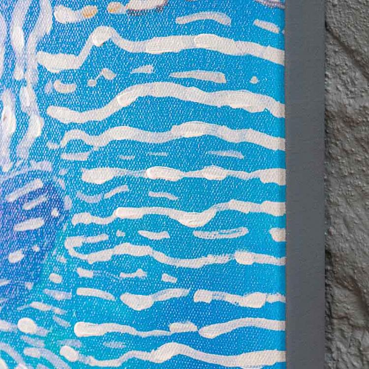 Картина диптих Голубые рыбы, акрил, холст Set Of 2 Canvas Acrylic Painting Blue Fish