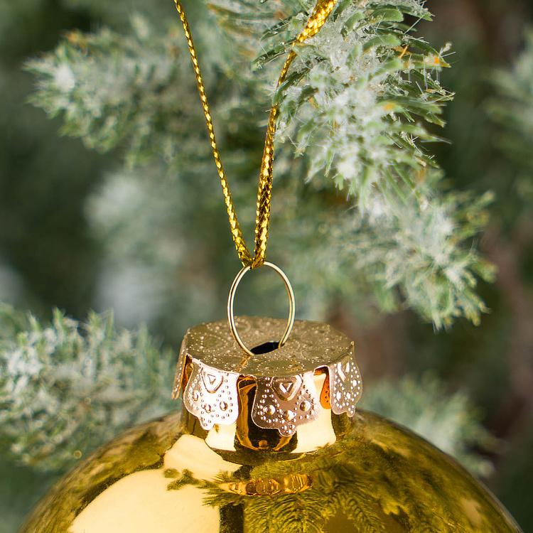 Золотой стеклянный ёлочный шар Glass Uni Ball Shiny Gold 7 cm