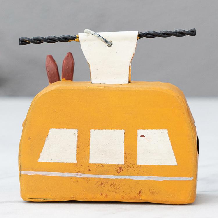 Подвесное украшение Жёлтый фуникулёр Hanging Yellow Cable Car 8 cm