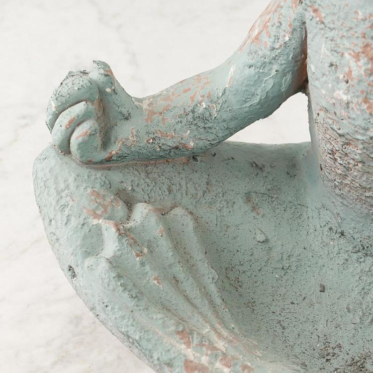 Статуэтка Медитирующая лягушка Meditating Frog Antique Grey