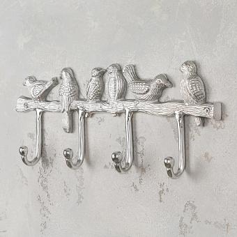 Metal Rack With 4 Hooks Birds