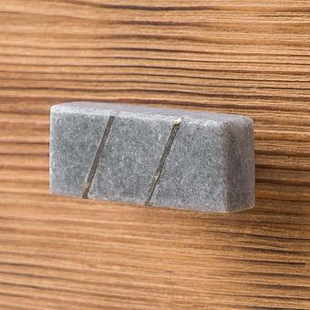 Brass Inlay Grey Stone Knob