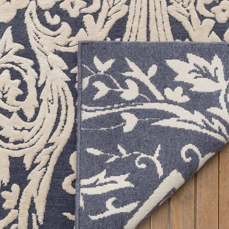 Прикроватный ковёр с коротким ворсом Серо-голубая Флоренция Florence Charcoal