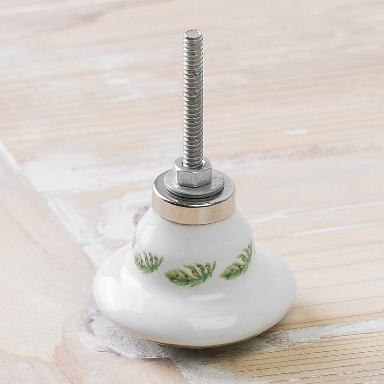 Керамическая мебельная ручка Райские птицы Birds Of Paradise Ceramic Gold Knob