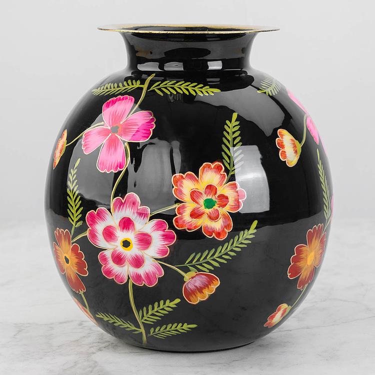 Ваза Лореа с цветами и ручной росписью Metal Vase Lorea Hand Painted