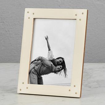 White Photo Frame With Stud Large