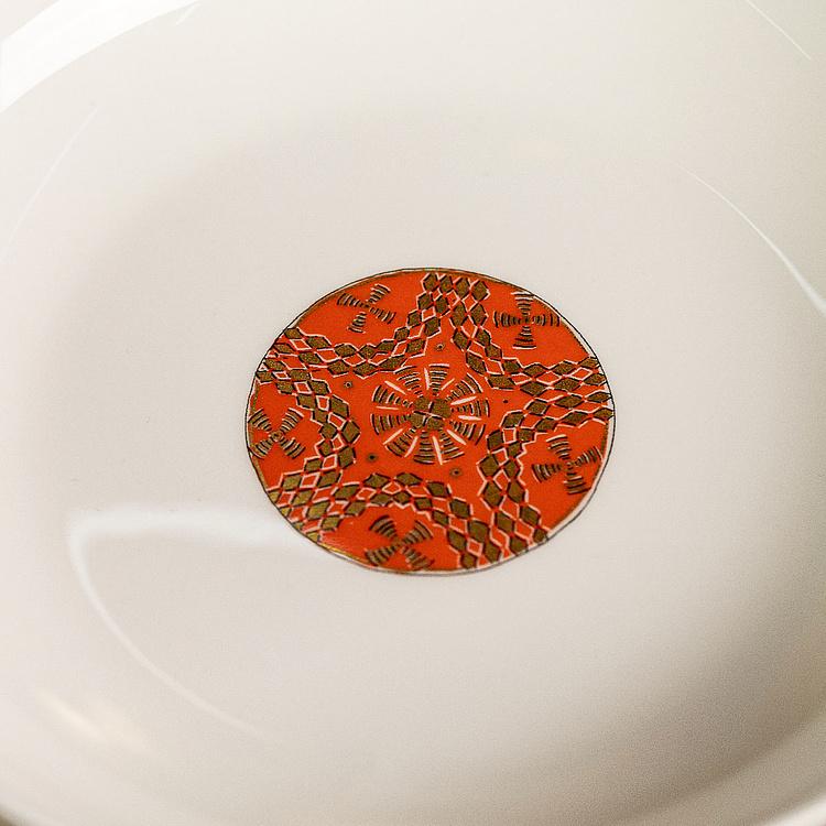 Белая суповая тарелка с орнаментом Африка Africa Soup Plate Ornament White