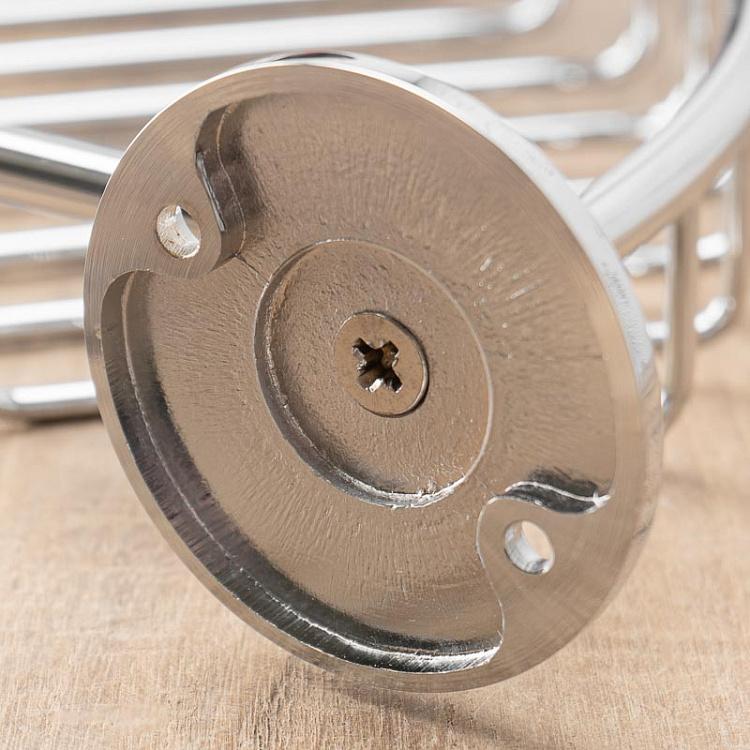 Угловая полка-решётка цвета хром, L Shelf Basket Corner Chrome Large