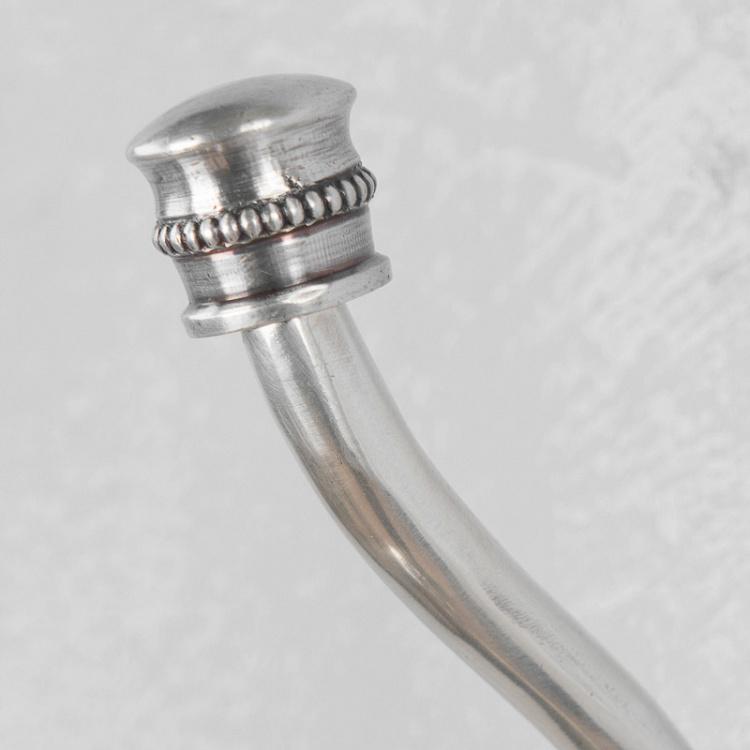 Двухрожковый крючок цвета состаренного серебра Single Hook Antique Silver