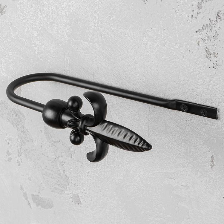 Держатель для шторы Готика флёр чёрный Gothic Fleur De Lis Curtains Holder Black