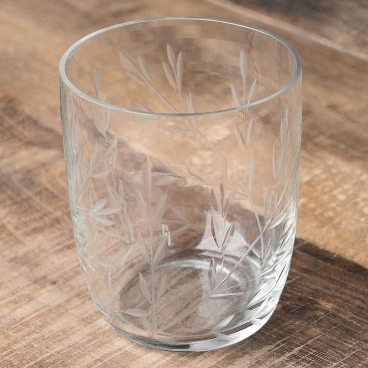 Стакан для зубных щеток с узором Листва Leaves Engraved Tooth Glass Tumbler