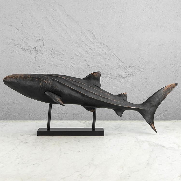 Статуэтка на подставке Чёрная акула, L Black Shark On Metal Base Large