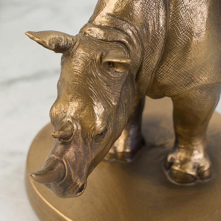 Набор из двух держателей для книг Носорог на овальной подставке Bookend Rhino On Oval Stand