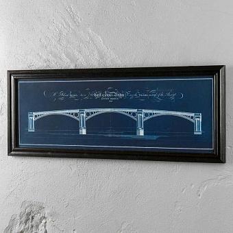 Architectural London Bridge Blue Print Small
