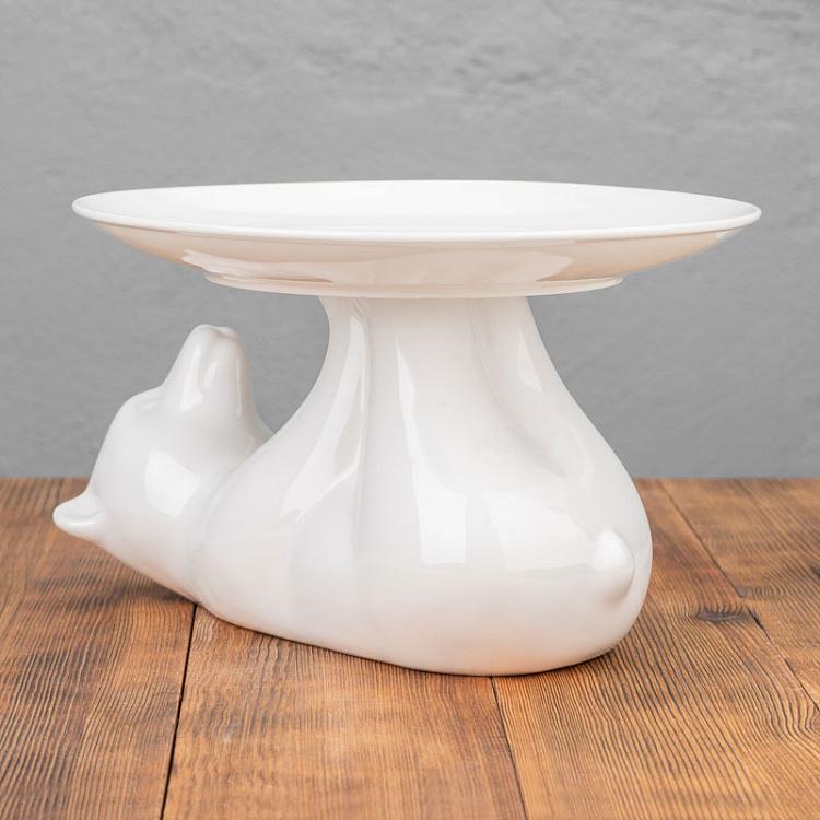 Сервировочная подставка-тортовница Медведь, L Decorative Plate Bear Large