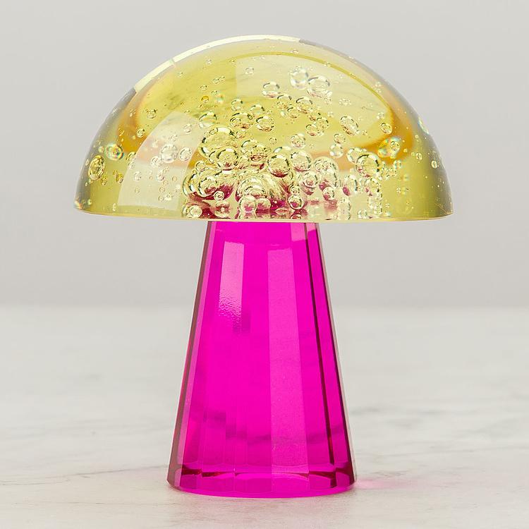 Статуэтка Розовый гриб с жёлтой шляпкой Decorative Mushroom Pink Yellow