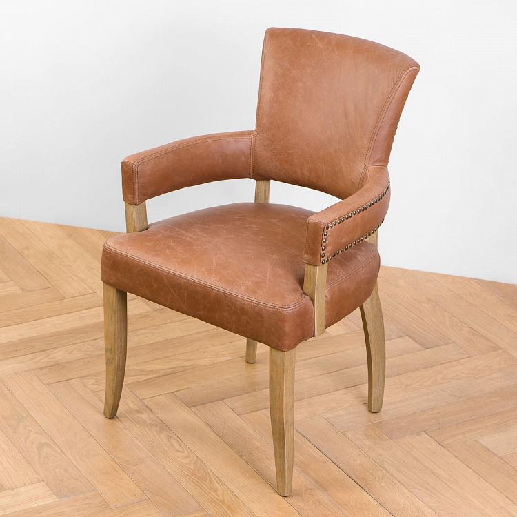 Стул Ньюпорт с подлокотниками, светлые ножки Newport Dining Chair, Oak Brown