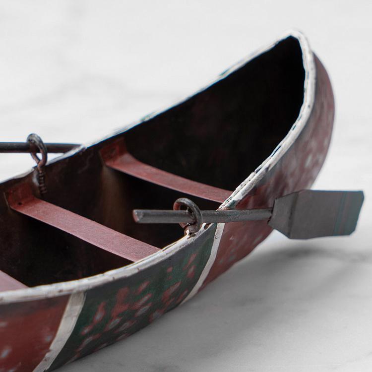 Подвесное украшение Красно-чёрное каноэ Hanging Metal Red And Black Canoe 19 cm