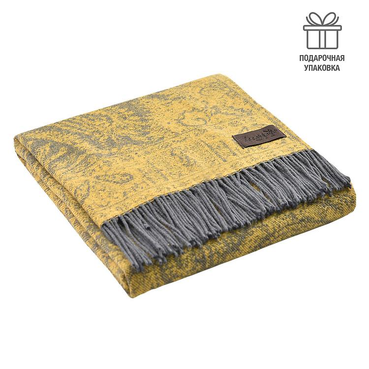 Жёлтый хлопковый плед Магнолия, 130x180 см Magnolia Plaid Yellow 130x180 cm