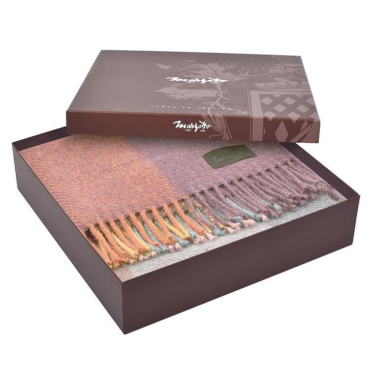 Шерстяной плед Арекипа в бордовую, голубую и жёлтую клетку, 120x180 см Arequipa Plaid Wine Blue Yellow 120x180 cm