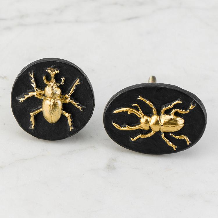 Набор из двух мебельных ручек Золотистые жуки Set Of 2 Insects Knobs